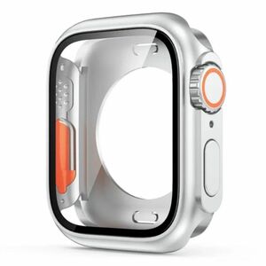 Apple Watch 45mm ウルトラ風 保護ケース シルバー