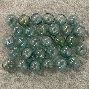 浮き球 ガラス玉 吹きガラス 気泡 昭和レトロ 漁業 古民具 30個セット 直径約9㎝前後 051501K/N6,7