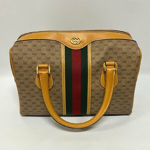 GUCCI グッチ シェリーライン ミニボストン ハンドバッグ マイクロGG 002・115・0165　042607w/T2（80）