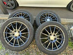 1円スタート美品　225/45r17アルミホイールスタッドレスタイヤセット4本