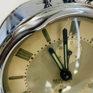アンティーク SEIKOSHA セイコー 精工舎 日本製 置時計 目覚まし時計 レトロ ゼンマイ式 シルバー 中古の画像8
