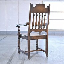 オーク無垢材 アームチェアb 椅子 英国スタイル ダイニング クラシック ビンテージ_オランダ家具 イギリス アンティーク_画像2