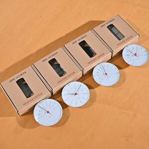 a Rene * Jacobsen 9 ten thousand [Bankers][ weather station /Weather Station]4 point set wall clock atmospheric pressure total hygrometer thermometer Arne Jacobsen