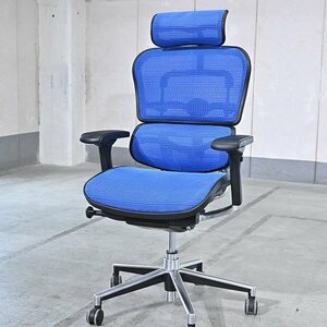  L gohyu- man 11 десять тысяч [ Basic ] рабочий стул голубой высокий задний сетка литейщик подголовники офисная работа кабинет стул Basic Ergohuman