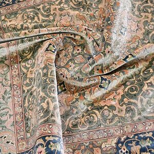 イラン製 ペルシャ絨毯 クム産 手織り シルク カーペット ラグ 絨毯 敷物 _ギャベ ギャッベ タブリーズ 中国段通 カシャーン
