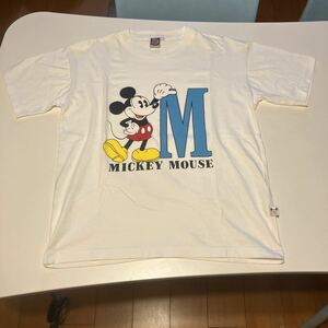 Disney MICKEY 刺繍タグ ミッキーマウス 半袖Tシャツ サイズS 通常Mサイズ