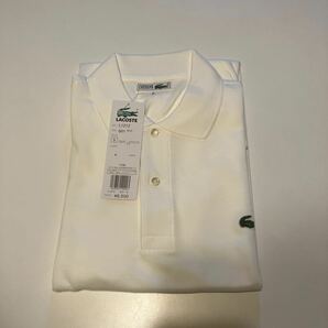 デットストック タグ付 LACOSTE ラコステ 半袖ポロシャツ サイズ5 ホワイト ラスト1着の画像1
