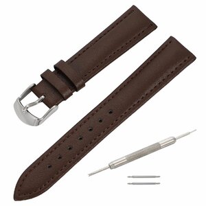  wristwatch belt dark brown 14mm exchange tool & spring stick attaching cow leather men's lady's 