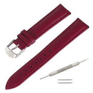  wristwatch belt purple 20mm exchange tool & spring stick attaching cow leather men's lady's 