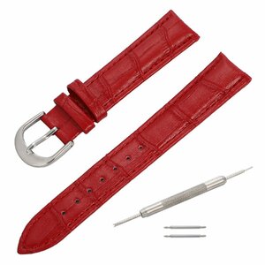  wristwatch belt black koen Boss red 18mm exchange tool & spring stick attaching cow leather men's lady's 