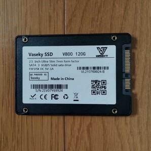 送料無料 Vaseky SATA SSD 2.5インチ 120GB 厚み7mm 動作確認済の画像2