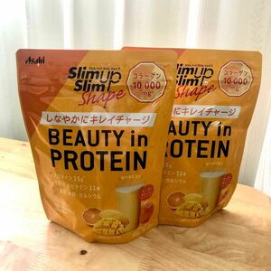 【フードロス応援セール特価】スリムアップスリムシェイプ BEAUTY in PROTEIN マンゴーオレンジ 300g × 2個