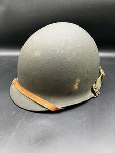 米軍 M-1 ヘルメット ライナー付　刻印　スタンプ有　米軍実物？ WWII 大戦　WW2　312