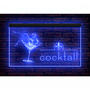 170066 // LED ネオンライトサイン 看板 カクテル COCKTAIL レストラン、居酒屋、バーなど■サイズ(約)：W550mm x H300mm