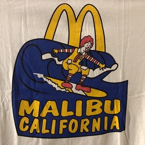 訳有新品★マクドナルド マリブ カリフォルニア 染み込み プリントTシャツ【L】★サーフ/マック/MALIBU CALIFORNIAの画像2