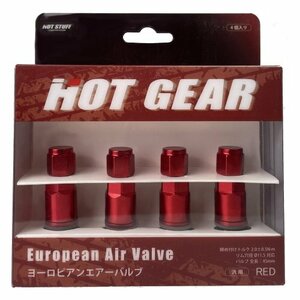 ★新品・送料無料★ HOT GEAR ホットギア ヨーロピアンアルミエアバルブ EUV-RD3 レッド 4個