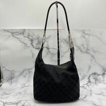 ◆【売り切り】GUCCI グッチ GGキャンバス ワンショルダーバッグ キャンバス×レザー001 3814 002058ブラック レディース_画像2