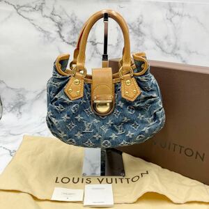 &【売り切り】そこそこ美品 LOUIS VUITTON ルイヴィトン プリーティ M95020 VI1015モノグラムデニム ハンドバッグ 箱付属 保存袋付属 