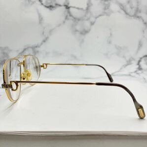 ♪【売り切り】Cartierカルティエ サントス 眼鏡 58□18 140ゴールドカラー ブランド小物 アイウェア フランス製 メガネ ヴィンテージの画像3
