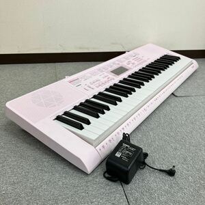 □【売り切り】CASIO カシオ 電子キーボード 光ナビゲーション LK-115 ピンク 61鍵盤 動作確認済み　ACアダプター付属 電子楽器