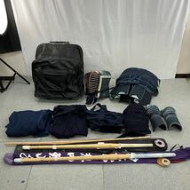 ▲【売り切り】剣道防具一式まとめ！面 胴 小手 竹刀 剣道着2セット 倭 武州 村木武道具 キャリーバッグ付属 3.5 24.5 _画像1