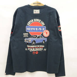 日焼けあり カミナリモータース 長袖Tシャツ KAMINARI ロンT ブルーバード SSS KMLT-226 ネイビー (2XL) 50%オフ (半額)送料無料 即決 新品の画像1