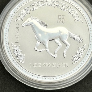 △G エリザベスⅡ世 オーストラリア1ドル銀貨 2002年 馬 1オンス △の画像3