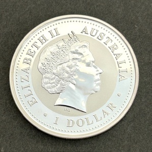 △G エリザベスⅡ世 オーストラリア1ドル銀貨 2002年 馬 1オンス △の画像5