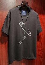 最高級※定価4万◆イタリア・ローマ発*ROBERT CAVANI/ロベルトカバーニ※セレブdesigner・Tシャツ/50/XLサイズ・黒_画像8