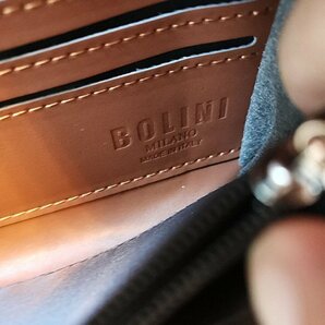 最高峰逸品*イタリア製※定価18万◆イタリア・ミラノ発*BOLINI/ボリニ・最上級牛革・クロコダイル*ラウンドファスナー 長財布・茶色の画像5