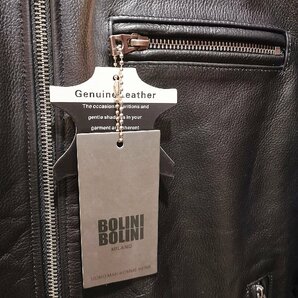 最高級*EU製◆イタリア・ミラノ発*BOLINI*ブラックラインdesigner 最上級牛革使用・ベッカム愛用・レザージャケット/50サイズの画像5