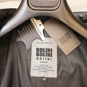 最高級*EU製◆イタリア・ミラノ発*BOLINI*ブラックラインdesigner 最上級牛革使用・ベッカム愛用・レザージャケット/50サイズの画像6