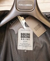 最高級*EU製◆イタリア・ミラノ発*BOLINI*ブラックラインdesigner 最上級牛革使用・ベッカム愛用・レザージャケット/50サイズ_画像6