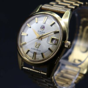 希少57石 R5.9月OH済 RADO Golden Horse ラドー ゴールデンホース Ref.11674 自動巻き GP20ケース 赤デイト スイス製 アンティーク メンズ