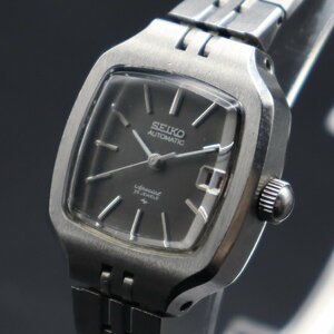 SEIKO SPECIAL セイコー スペシャル 2205-3070 自動巻き 25石 黒文字盤 スクエア 亀戸工場 赤デイト 純正ブレス レディース腕時計