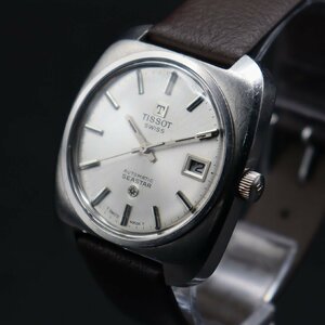 TISSOT SEASTAR ティソ シースター 自動巻 変わりケース スイス製 デイト 新品革ベルト アンティーク メンズ腕時計