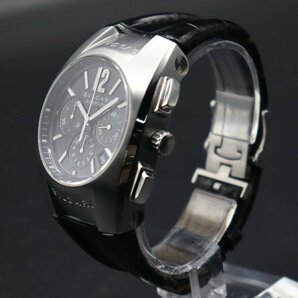 BVLGARI Ergon ブルガリ エルゴン 自動巻 EG40SCH クロノグラフ デイト 黒文字盤 スイス製 純正Dバックル メンズ腕時計の画像4