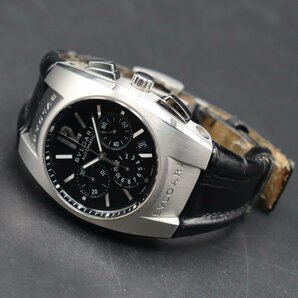 BVLGARI Ergon ブルガリ エルゴン 自動巻 EG40SCH クロノグラフ デイト 黒文字盤 スイス製 純正Dバックル メンズ腕時計の画像7