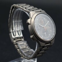 希少 良品 SEIKO セイコー クロノグラフ 赤針 スモセコ チタン 7T42-7A10 デイト アンティーク 純正ブレス メンズ腕時計_画像4