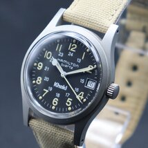 HAMILTON KHAKI ハミルトン カーキ 9797 クォーツ 24時表示 黒文字盤 デイト アンティーク メンズ腕時計_画像1