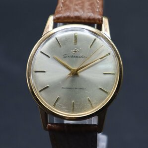 SEIKOMATIC セイコーマチック 自動巻き 20石 不動ジャンク 筆記体ロゴ コママーク 1960年代 新品革ベルト アンティーク メンズ腕時計の画像3