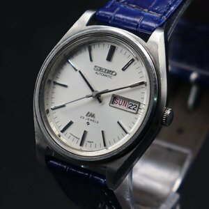 R6.4月OH済 SEIKO LM セイコー ロードマチック 5606-7072 自動巻き 23石 シルバー文字盤 1974年 諏訪 日/英デイデイト 新品革ベルト メンズ