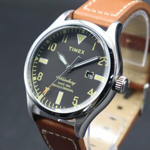 希少 TIMEX タイメックス ウォーターベリー TW2P84600 CR2016 クォーツ インディグロナイトライト文字盤 デイト 純正革ベルト メンズ腕時計の画像1