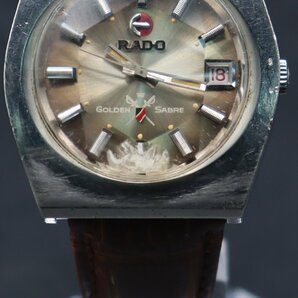 RADO Golden Sabre ラドー ゴールデンセイバー Ref.623 3082 4 自動巻 カットガラス 動作品ジャンク タツノオトシゴ 新品革ベルト メンズの画像10