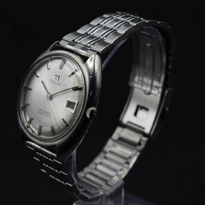 R6.3月OH済 TISSOT SEASTAR ティソ シースター 自動巻き シルバーカラー デイト SNAKE社製ブレス アンティーク メンズ腕時計の画像2