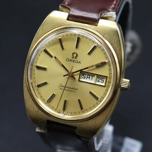 OH済 OMEGA Seamaster オメガ シーマスター Ref.166 0216 Ref.366 0848 cal.1022 自動巻 ゴールドカラー 1977年 デイデイト スイス メンズ