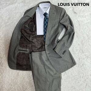 正規品 LOUISVUITTON MENS スーツ セットアップルイヴィトン SUIT SET-UP 総裏地 グレー ジャケット パンツ 46の画像1