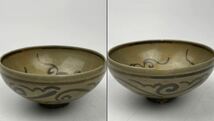 「　高麗　鉄絵　葉紋　茶碗　」　金継ぎあり　共箱付　/　時代物　茶器　朝鮮美術　高麗茶碗　.1807_画像6