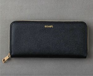 SHIPS シップス カードもコインもたっぷり収納長財布【BLACK】