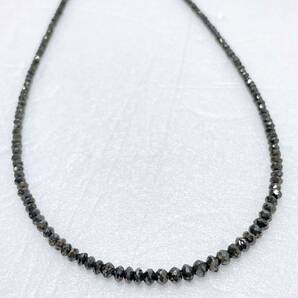 【DHS2992HM】天然オニキス?ネックレス K18WGクラスプ 全長約40cm 石目30.00ct 総重量6.9g 宝石 現状保管品の画像3